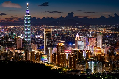 台北101と台北市の夜景