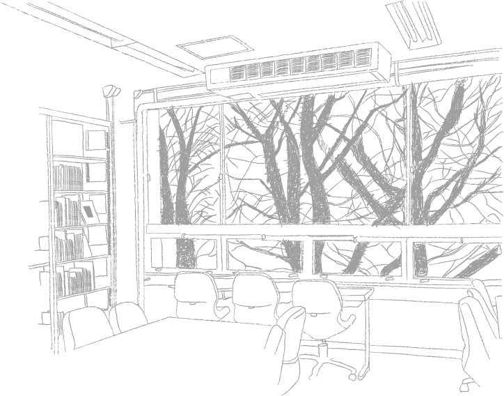 冬の朝の武蔵野の風景